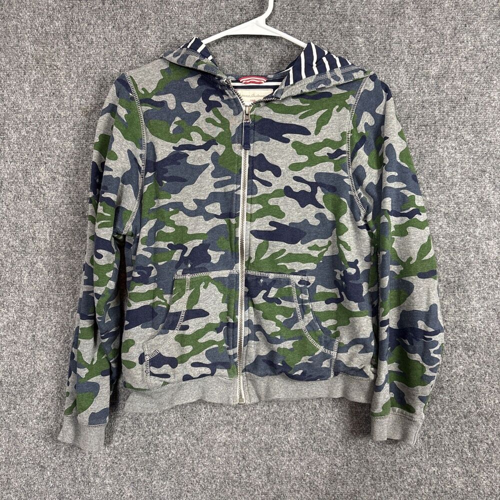 Hanna Andersson Boys Jacket Size 12 / 150 Gray camo Hoodie